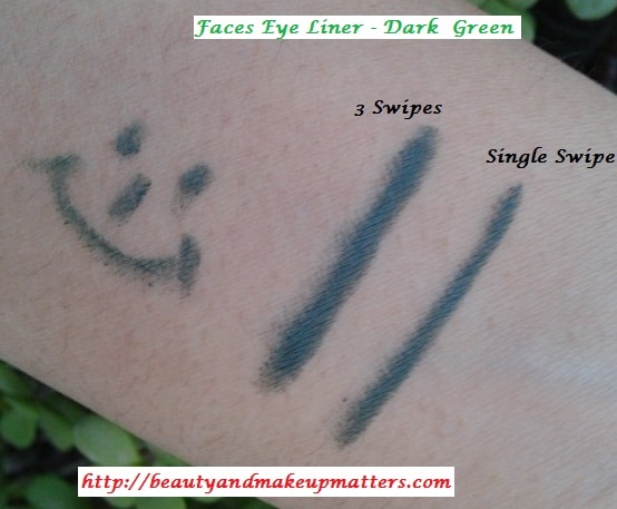 Faces-Canada-Long-Wear-Eye-Liner-Dark-Green-Swatched