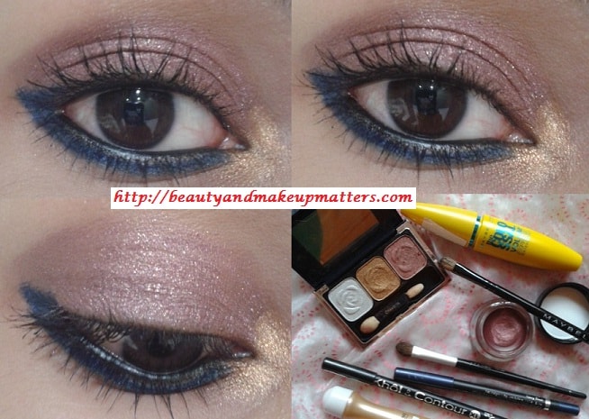 Copper-Pink-Eyes-with-Blue-Eye-Liner-Eye-Makeup-Tutorial-Final-Look