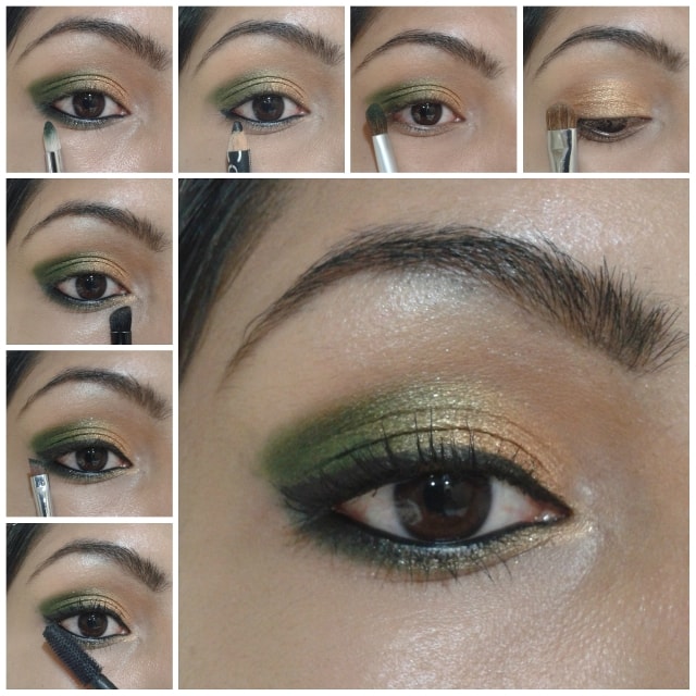 Eye Makeup Tutorial- Gold and Green Look