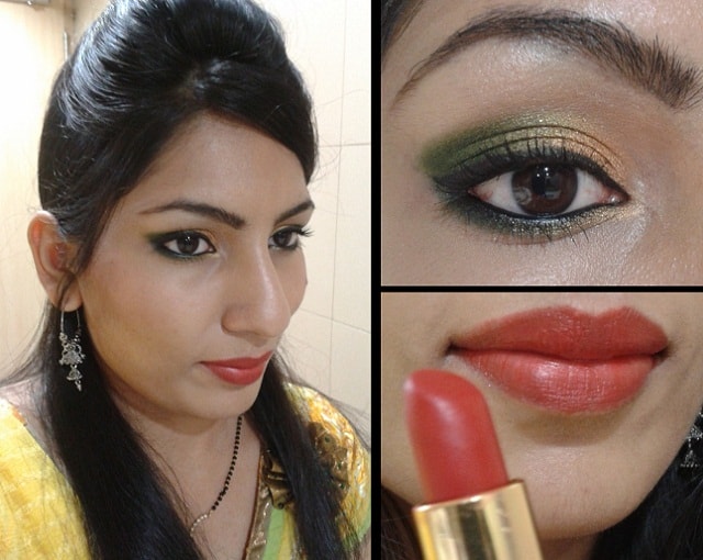 What Am I Wearing Today- Gold and Green Eyes with Bold Red Lips
