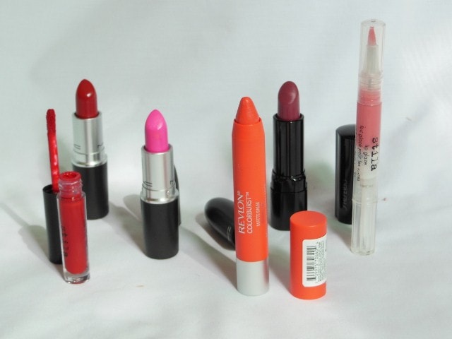 Lipstick Obsession - MAC Candy Yum Yum, MAC Lady Bug, Revlon Colorburst, Shiseido, Stila