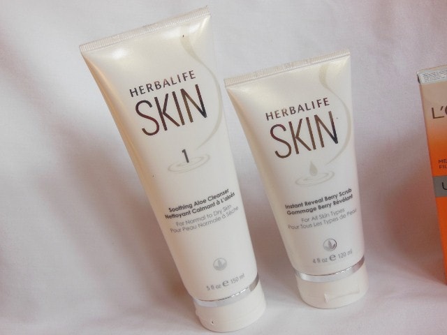 Herbalife Skin Soothing Aloe Cleanser and Instant Reveal Berry Scrub
