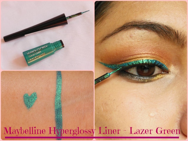 Maybelline Hyper Glossy Liquid liner Lazer Green Look