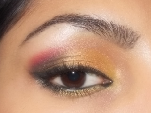 Gold and Pink Party Wear Eye Makeup Look1