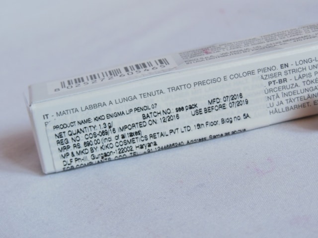 Kiko Milano Enigma Lip Pencil Price