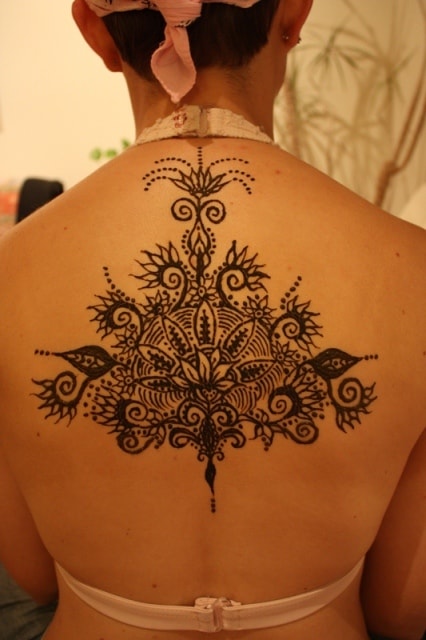 Best heena Tattoo Designs for Back - Lotus Flower
