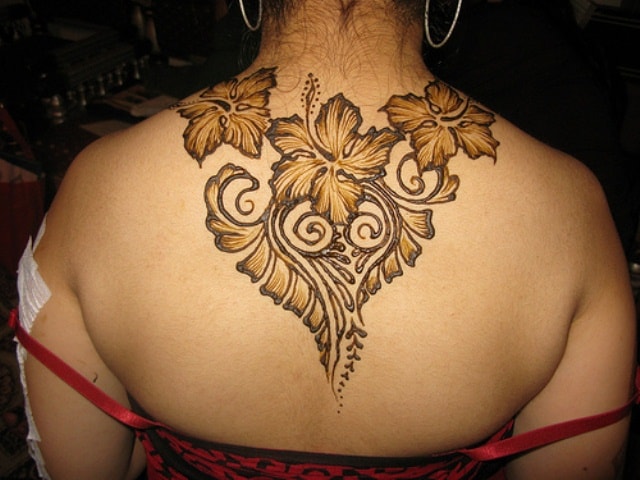 Best heena Tattoos designs for Back - Flowers