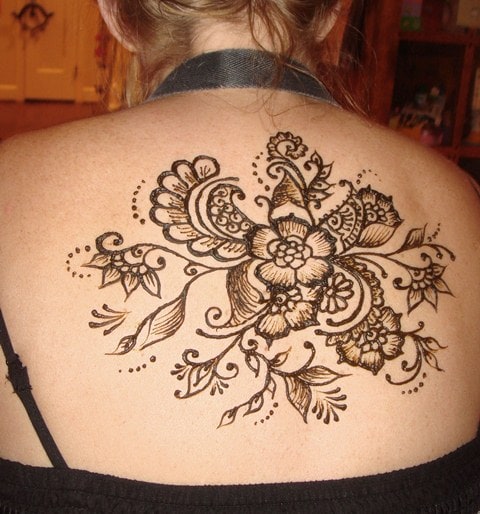 Best heena Tattoos for Back - Flowers