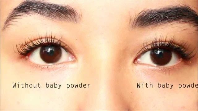 Top 10 Instagram Hacks that actually works - Baby Powder for Thicker Lashes