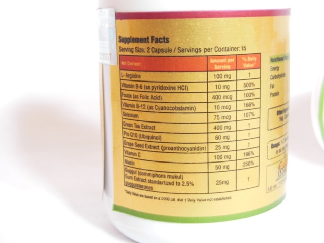 Zenith Nutrition Heart Shield Supplement Capsules Ingredient Details
