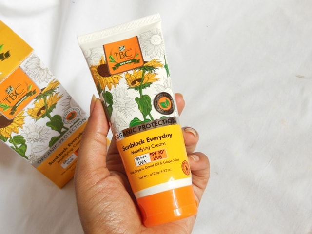 TBC Mattifying Sunblock Cream SPF 30 Packaging