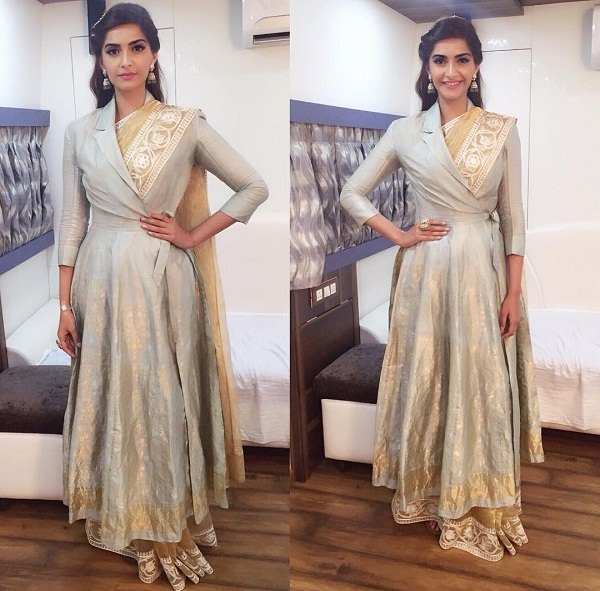 Saree Fashion Trend 2018 -Jacket-With-Saree Sonam Kapoor