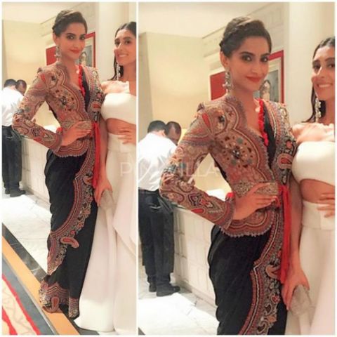 Saree Fashion Trend 2018 -Jacket on Saree Sonam Kapoor